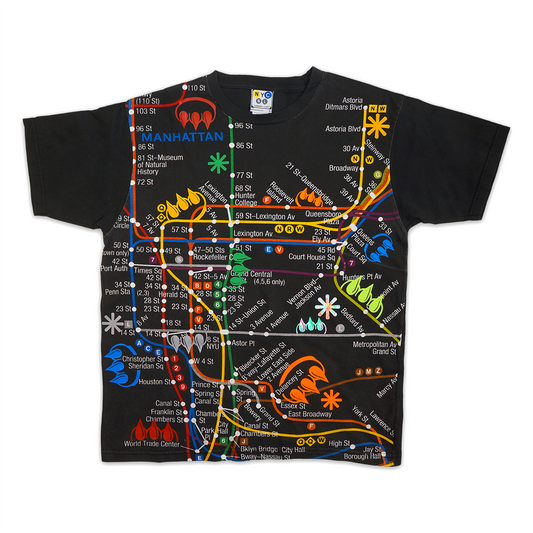 NYC SUBWAY AOP SS CLAW TEE BLACK