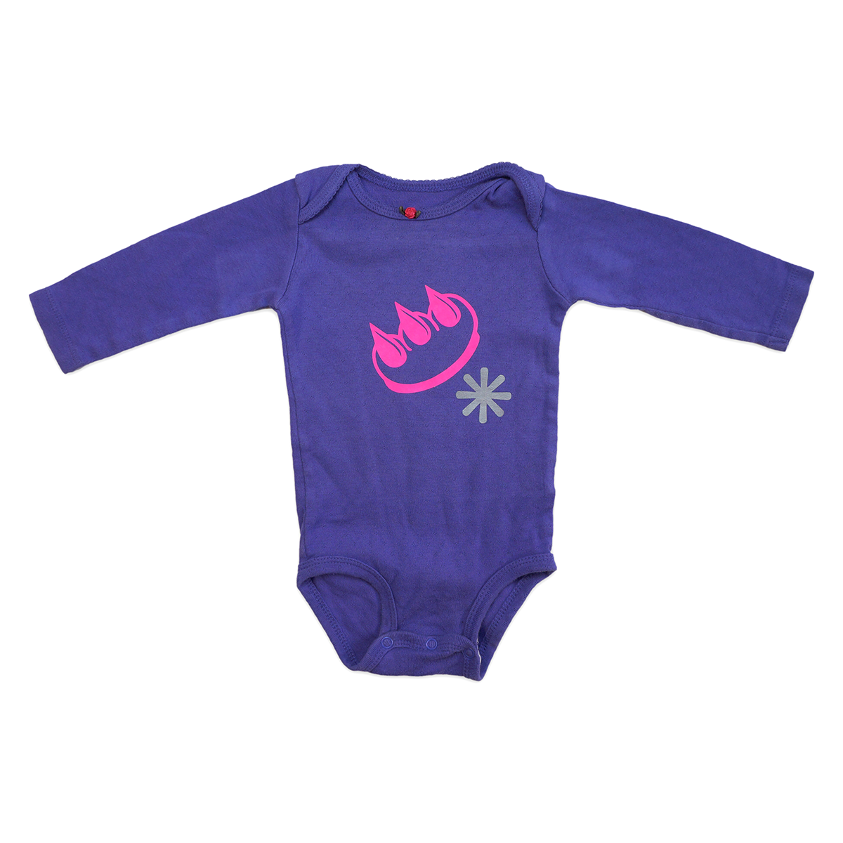 CLAW LOGO LONG SLEEVE BABY ONESIE (PURPLE)