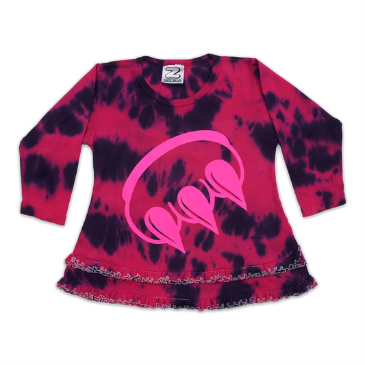 CLAW LOGO LONG SLEEVE TIE DYE TODDLER DRESS