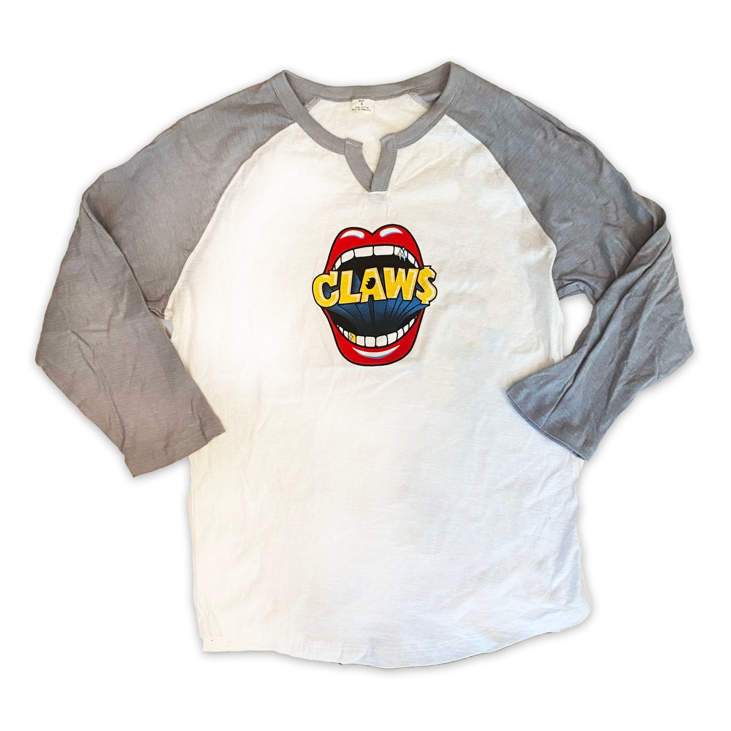 GREY LIPS BASEBALL TEE
