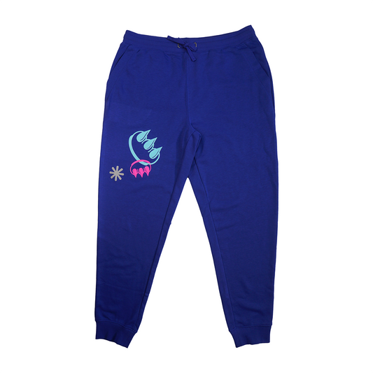 LINKED UP CLAW JOGGERS (BLUE & PINK ON PURPLE)