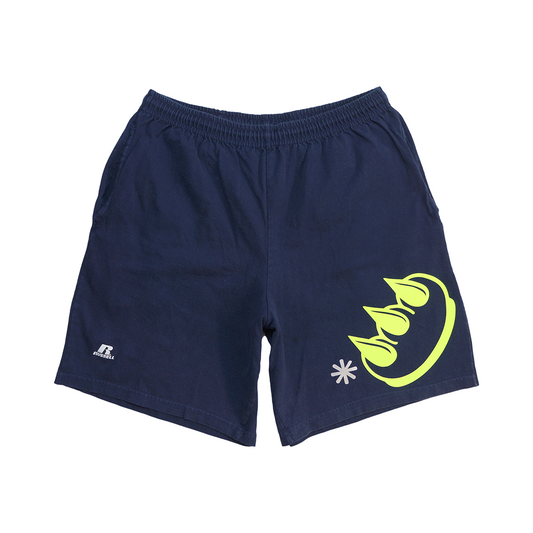 REFLECTIVE GREEN CLAW GYM SHORTS (NAVY)