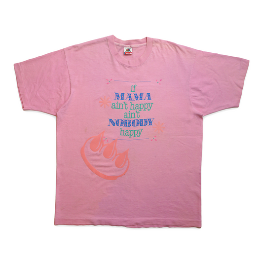 VINTAGE "IF MAMA AINT HAPPY" FLOCKED CLAW SS TEE