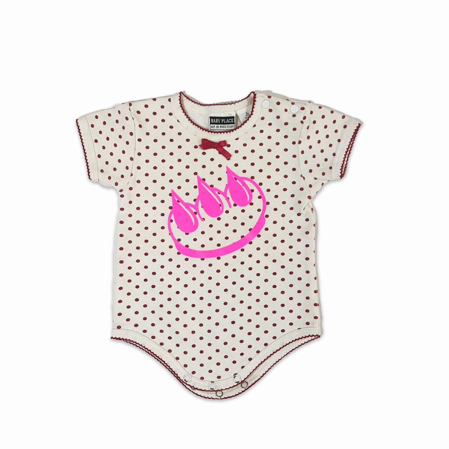 CLAW MONEY RED POLKA DOT BABY ONESIE