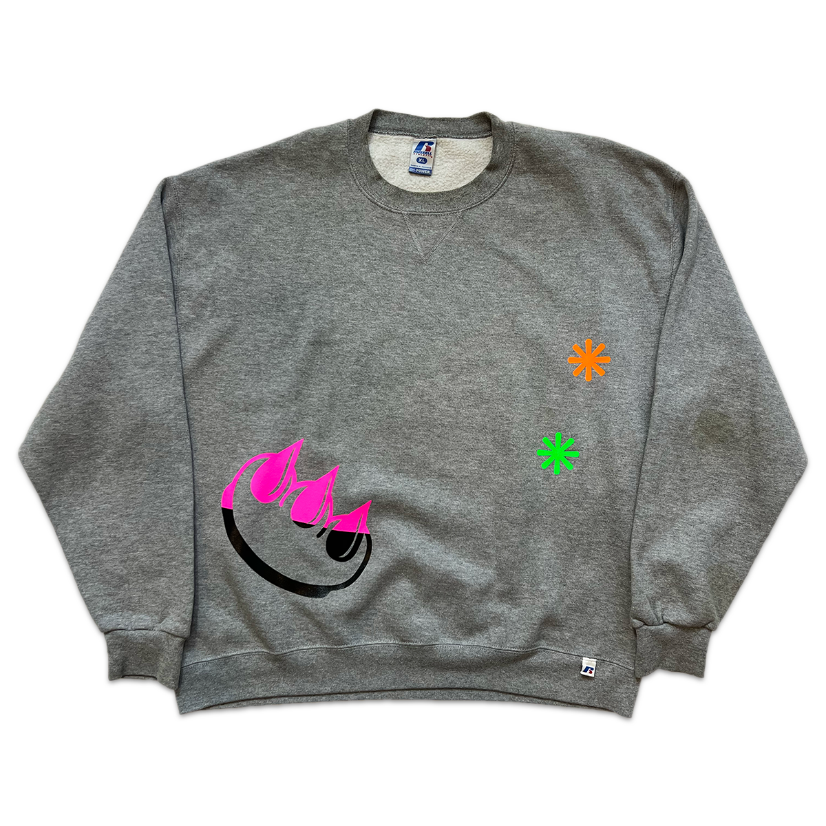 GREY SPLIT CLAW CREWNECK