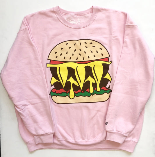CLAWBURGER BABY PINK CREW NECK