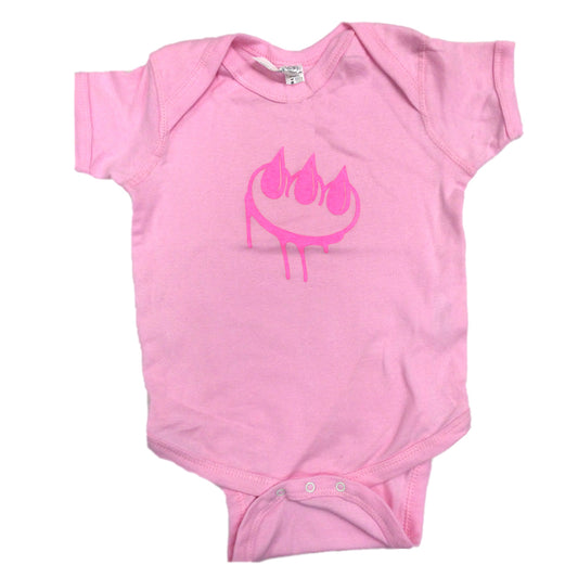 Claw pink on pink onesie