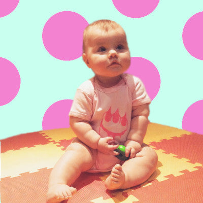 Claw pink on pink onesie