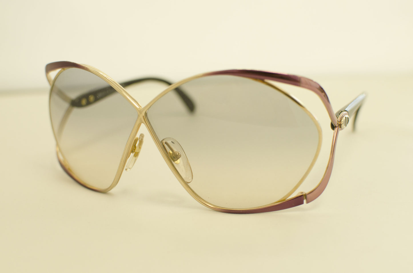 Vintage Genuine CD Silver Purple Black Butterfly lenses