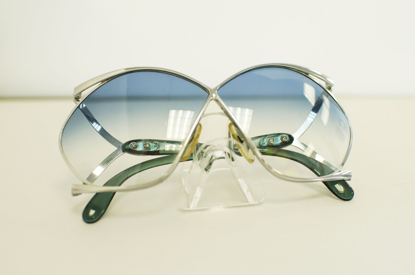 Vintage Genuine CD Silver Green Blue Butterfly lenses