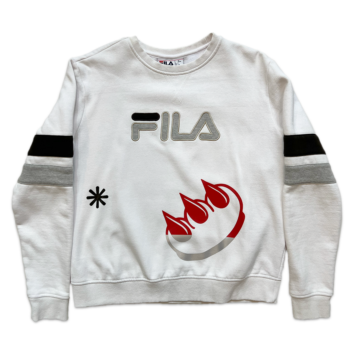 WHITE FILA SPLIT CLAW CREWNECK