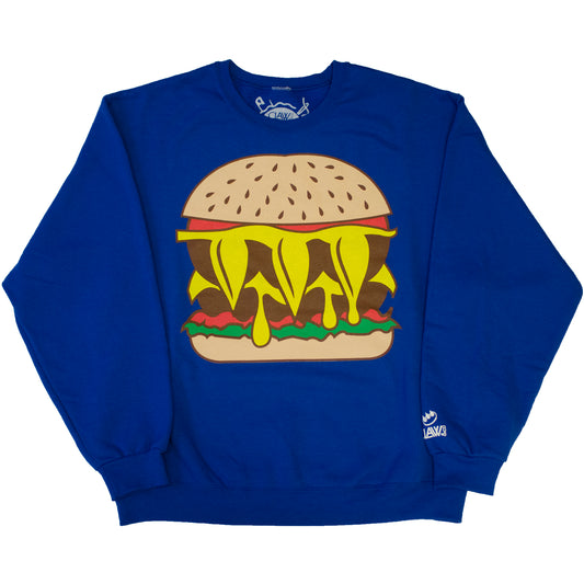 CLAWBURGER ROYAL BLUE CREW NECK