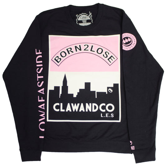 BORN2LOSE PINK & NAVY CREW NECK