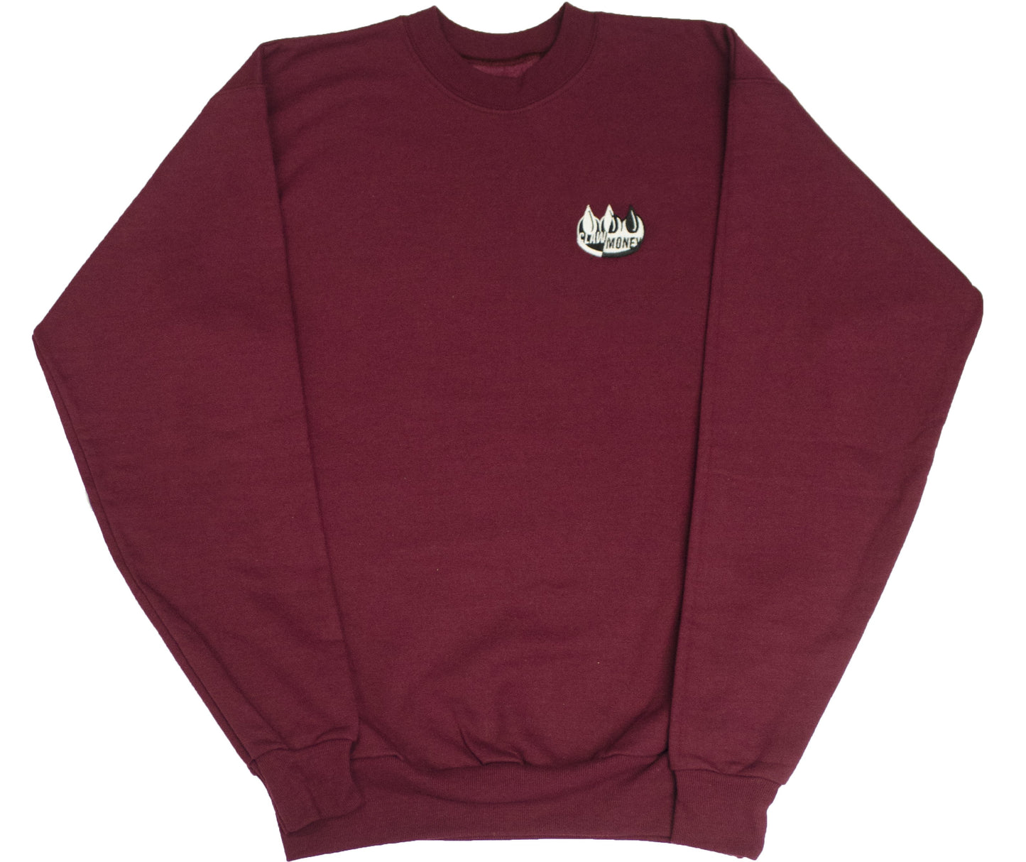 Embroidered Burgundy Claw Crewneck Sweatshirt