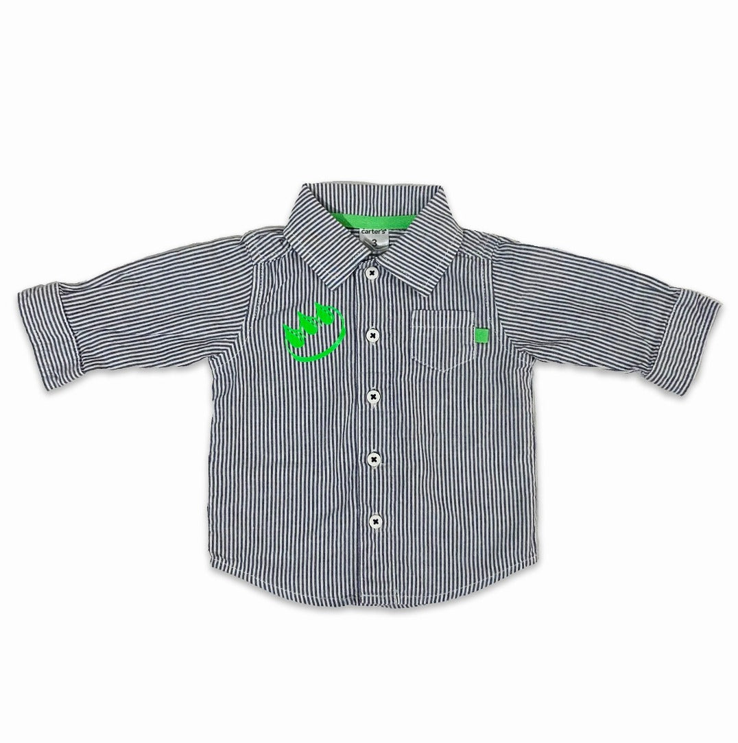 STRIPED FLUORESCENT CLAW BUTTON DOWN