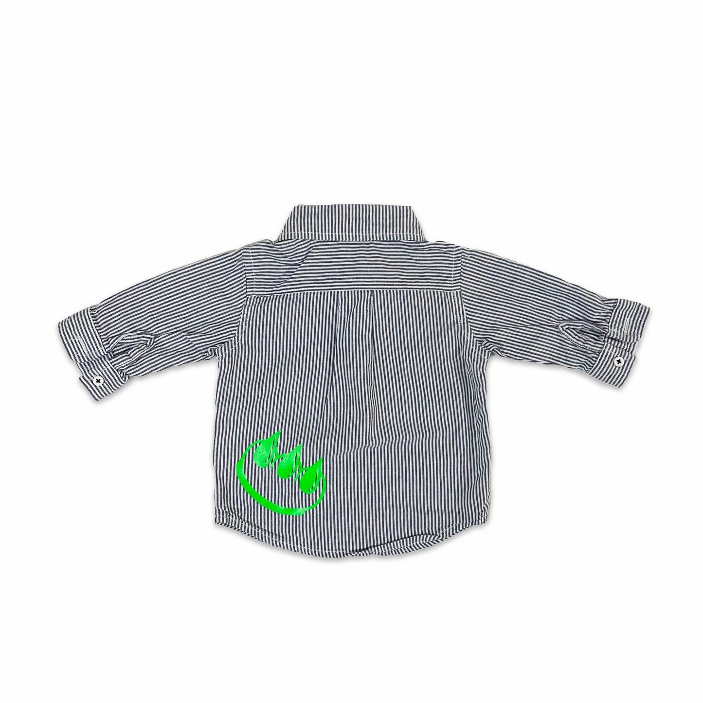 STRIPED FLUORESCENT CLAW BUTTON DOWN