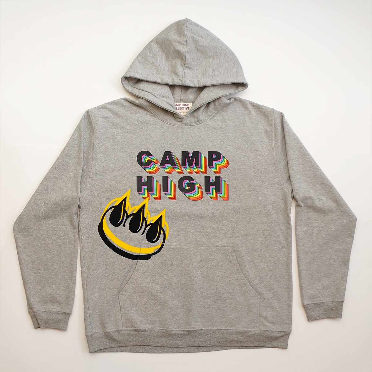 CLAW x CAMP HIGH FLOCKED HOODIE