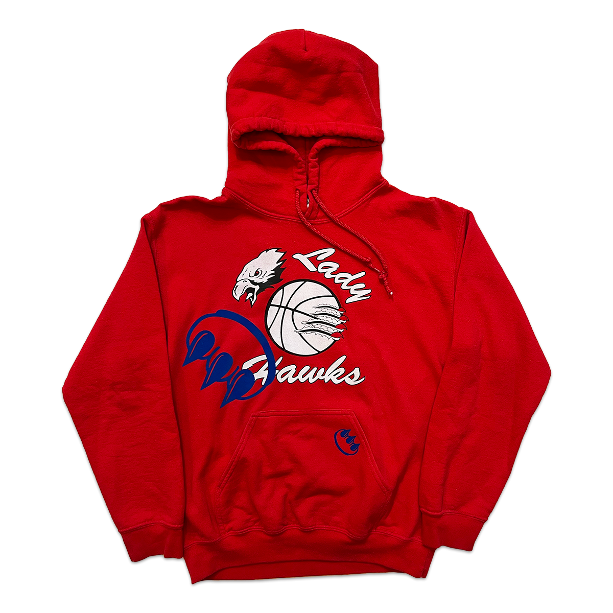 RED LADY HAWKS FLOCKED CLAW HOODIE