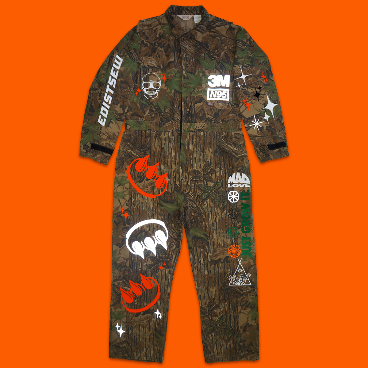 EDISTSEW X CLAW 1 OF 1 VINTAGE "CAMO" COVERALLS