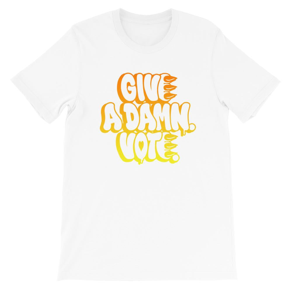 GIVE A DAMN VOTE X CLAW TEE WHITE