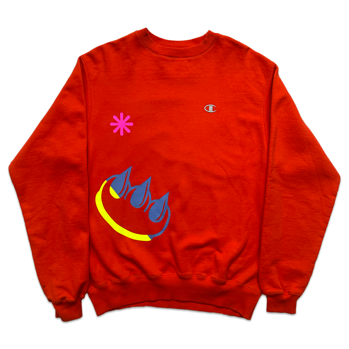 ORANGE CHAMPION SPLIT CLAW CREWNECK