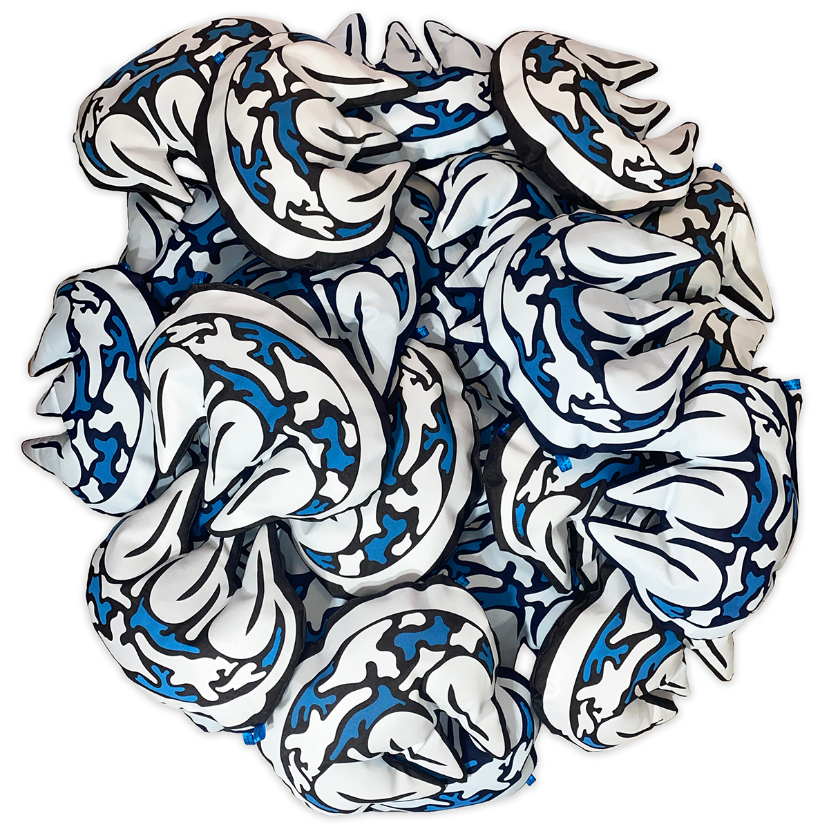 CLAW CUT & SEW SCREEN PRINTED DENIM CAMO PILLOW