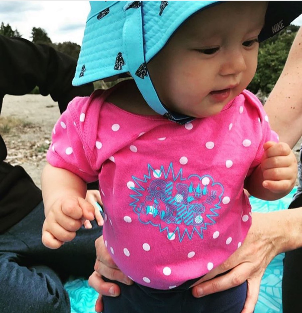 Claw pink polka dot onesie