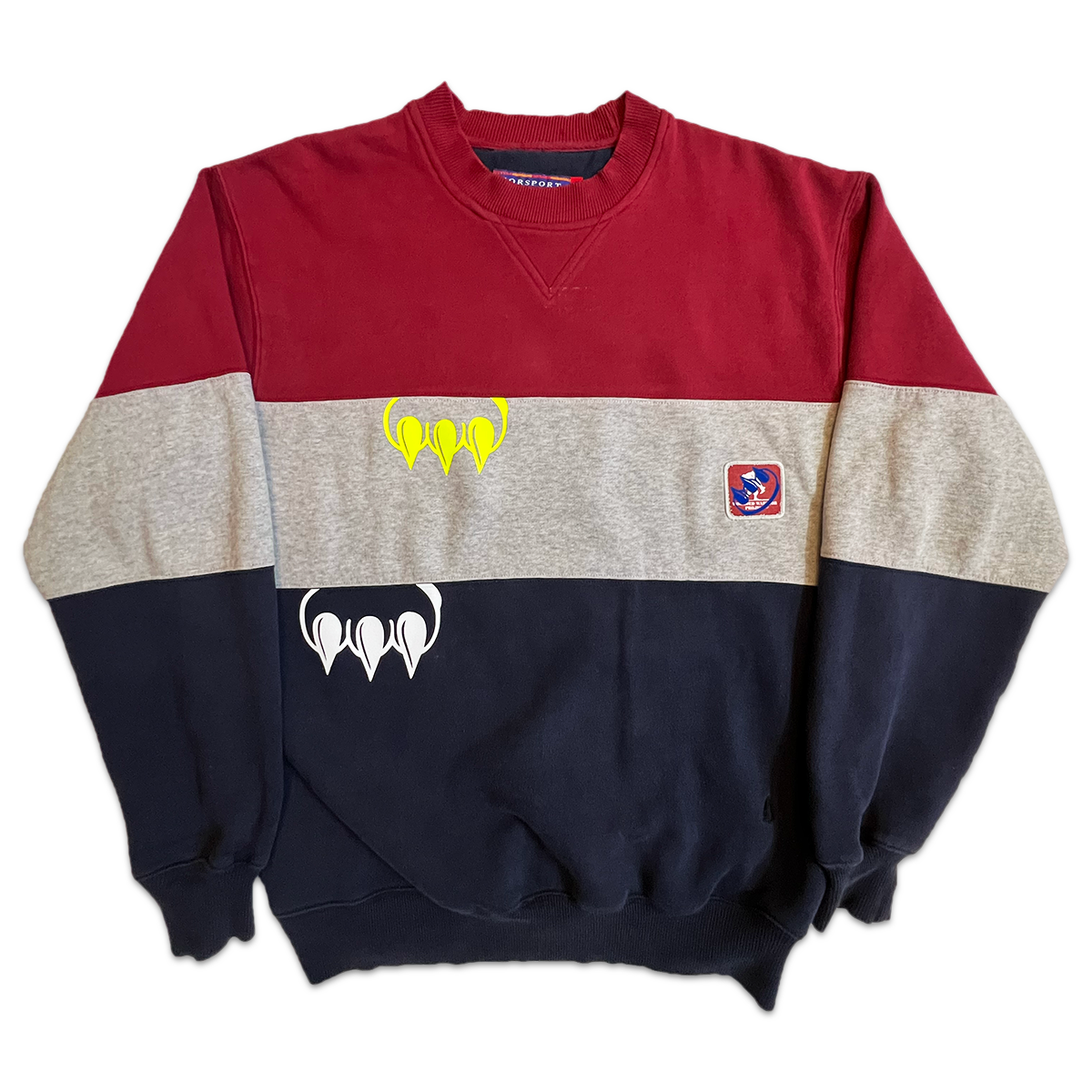 VINTAGE NAVY, GREY & RED CLAW CREWNECK