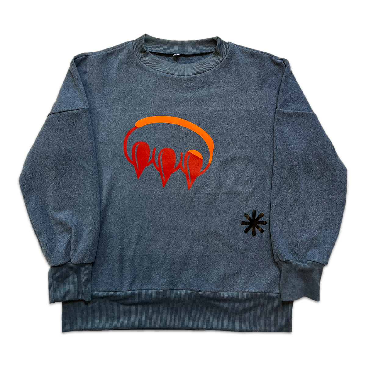 BLUE FLUORESCENT SPLIT CLAW FLEECE CREWNECK