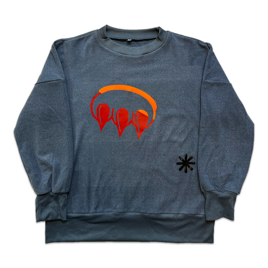 BLUE FLUORESCENT SPLIT CLAW FLEECE CREWNECK