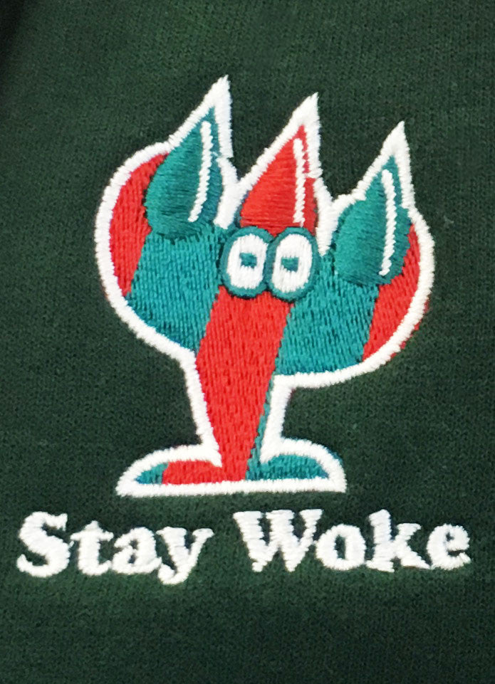 STAY WOKE Green zip hoodie