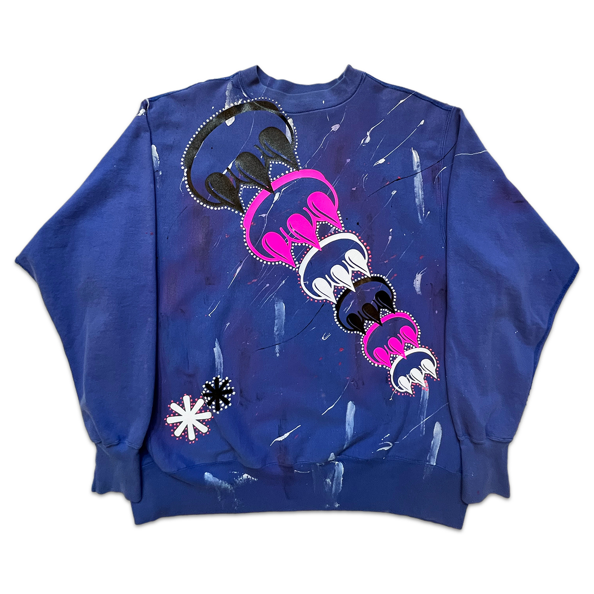 VINTAGE UPCYCLED MIXED MEDIA CLAW CREWNECK