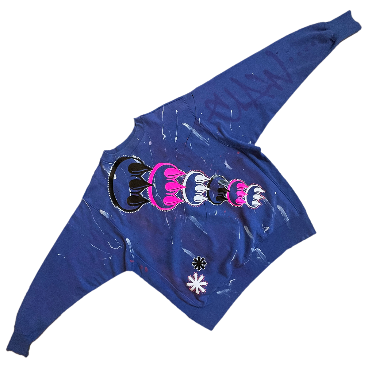 VINTAGE UPCYCLED MIXED MEDIA CLAW CREWNECK