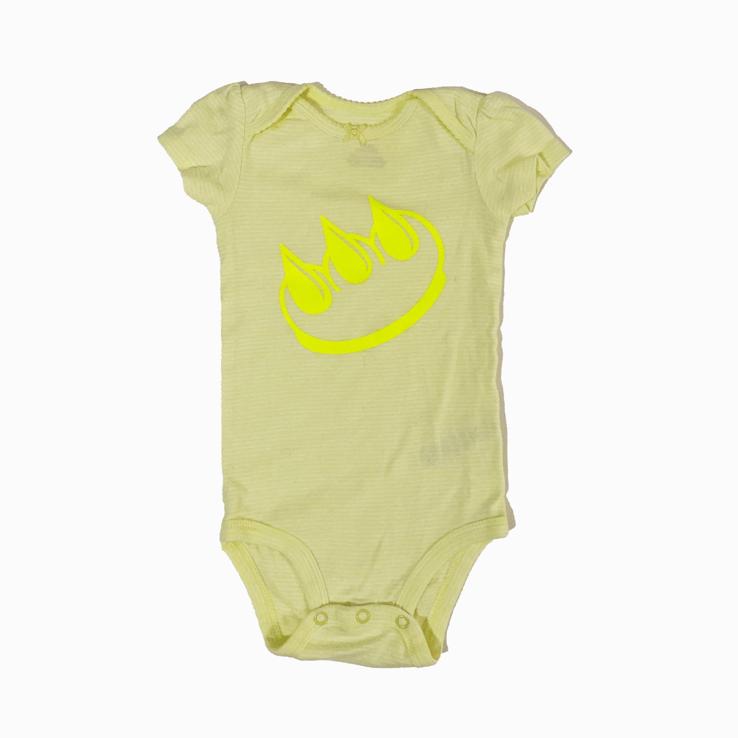 YELLOW SHORT SLEEVE CLAW MONEY BABY ONESIE