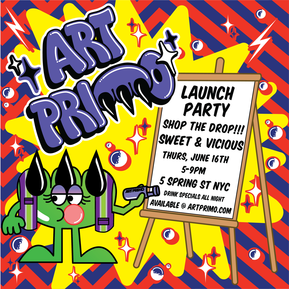 📛🎨💥🎉 CLAW20 X ART PRIMO AT SWEET & VICIOUS! 5 SPRING ST NYC - THURSDAY, JUNE 16TH. 😎🌇🗽📹