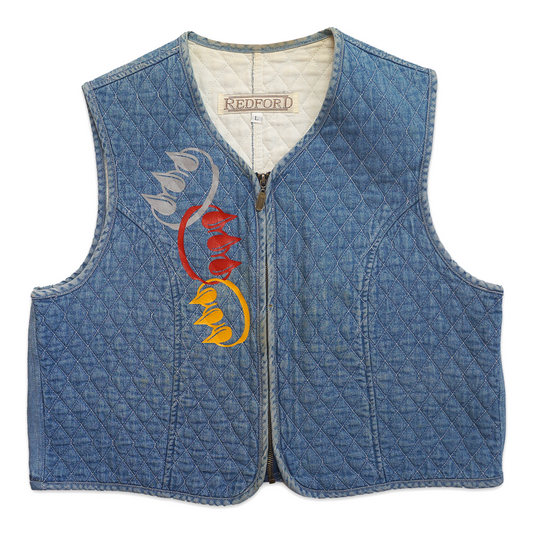 UPCYCLED VINTAGE QUILTED DENIM CLAW VEST