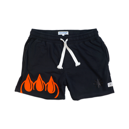 FLOCKED CLAW GYM SHORTS (BLACK)