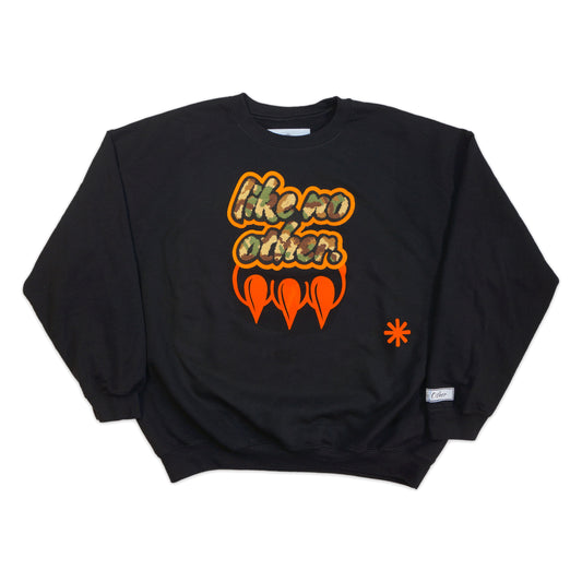 CLAW "LIKE NO OTHER" CREWNECK (ORANGE FLOCK ON BLACK)