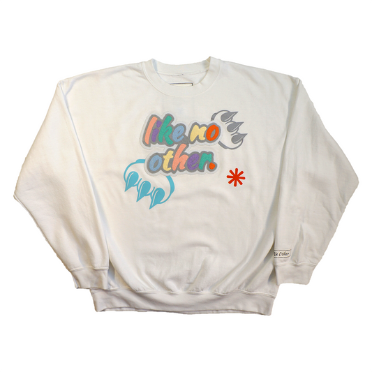 CLAW "LIKE NO OTHER" CREWNECK (BLUE, ORANGE & 3M ON WHITE)
