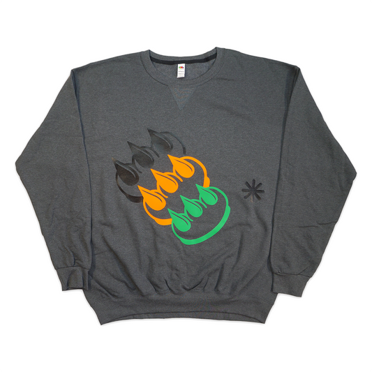 OVERLAPPING CLAW CREWNECK (BLACK, ORANGE & GREEN)