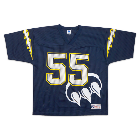 VINTAGE CLAW LOGO 7 "JUNIOR SEAU" SANDIEGO CHARGERS FOOTBALL JERSEY