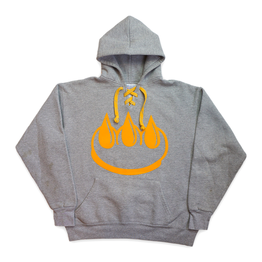 CLAW LOGO HOODIE (YELLOW GOLD ON GREY)