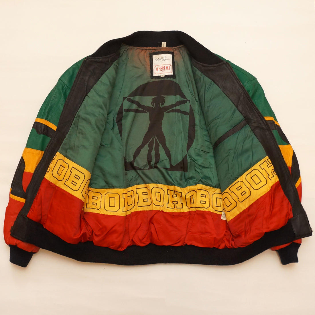 Vintage Leather "AFRICA" Lion Jacket By Michael Hoban
