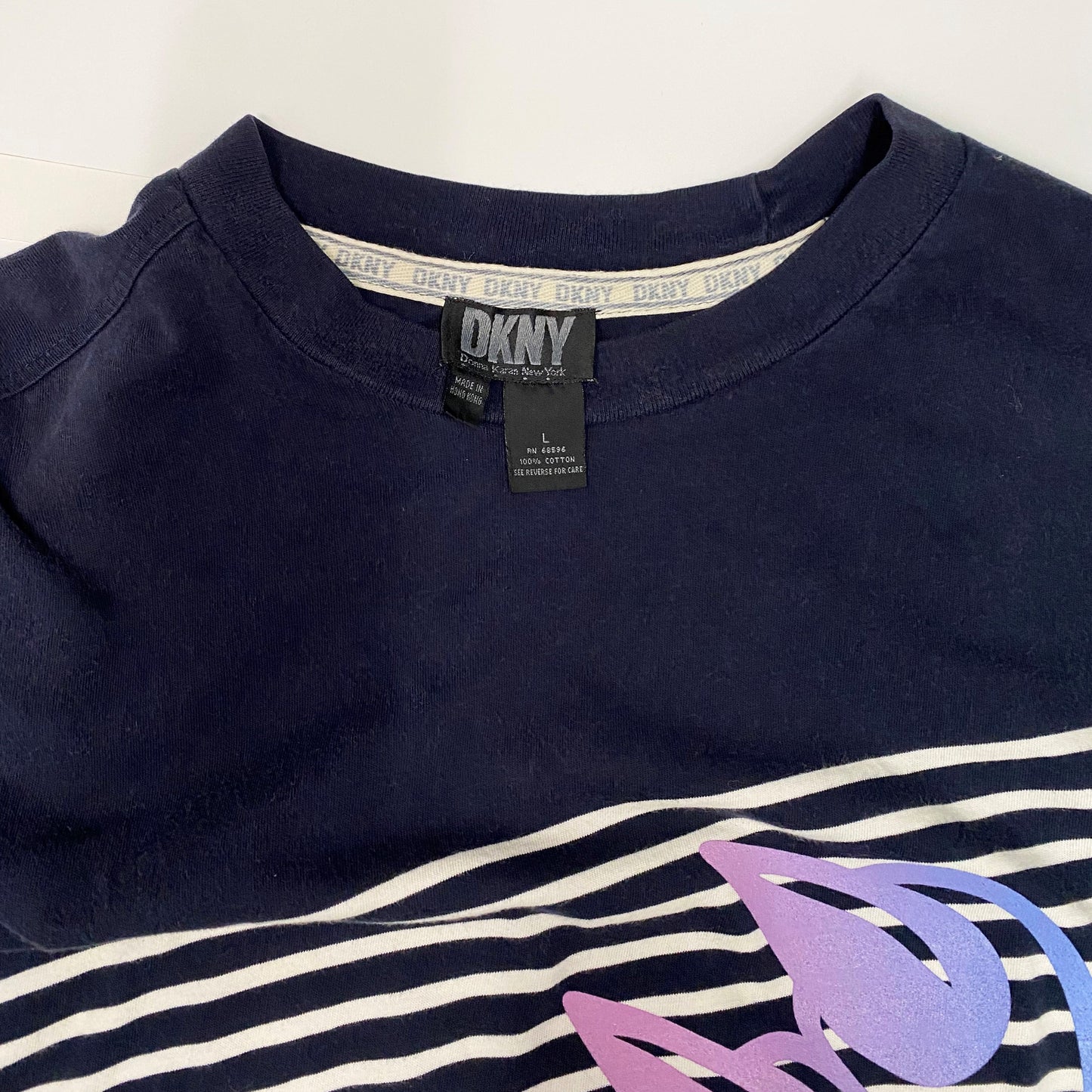 STRIPED DKNY GRADIENT CLAW LONG SLEEVE TEE