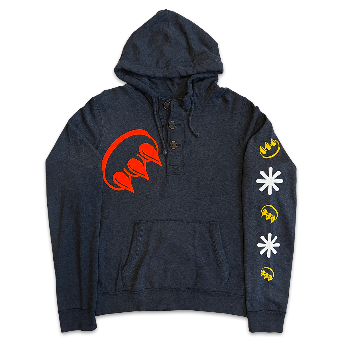 NAVY PULLOVER FLOCKED CLAW HOODIE