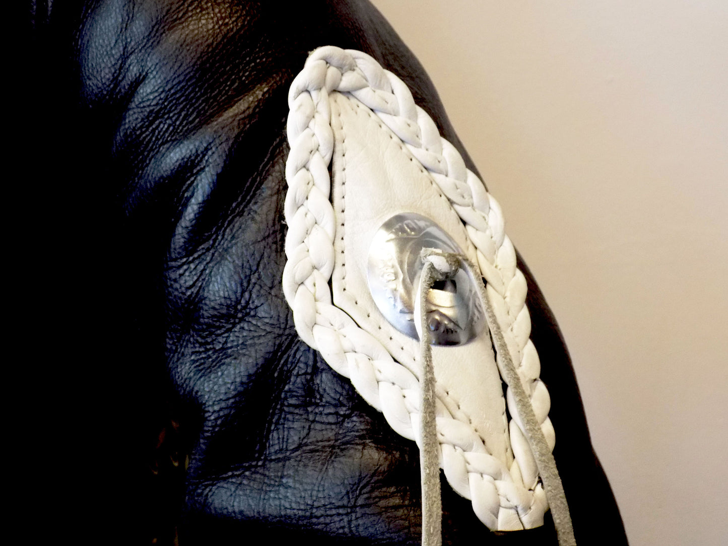 Black & White Fringe Leather Jacket