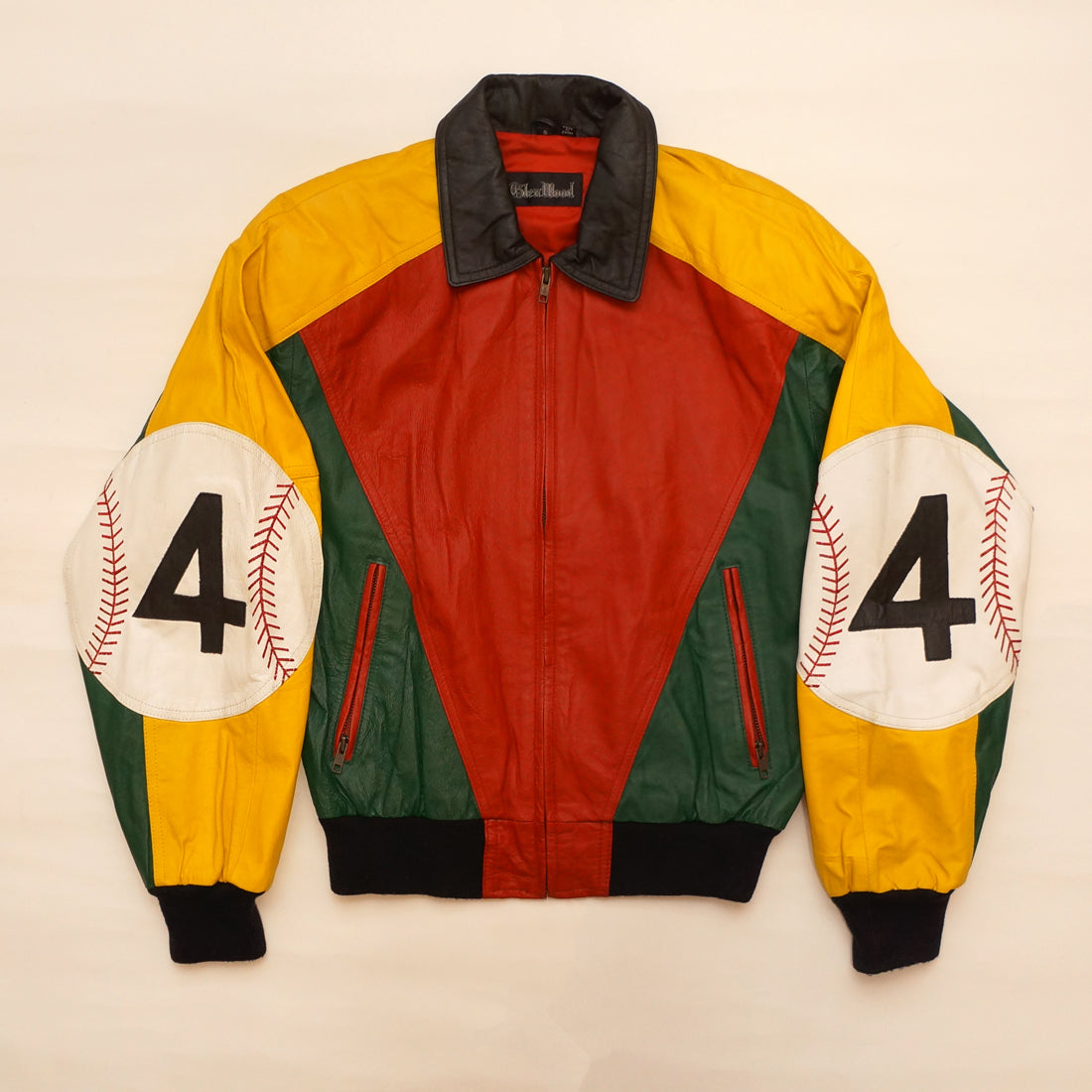 Vintage Leather "4 Baseball" Jacket By Glen Wood