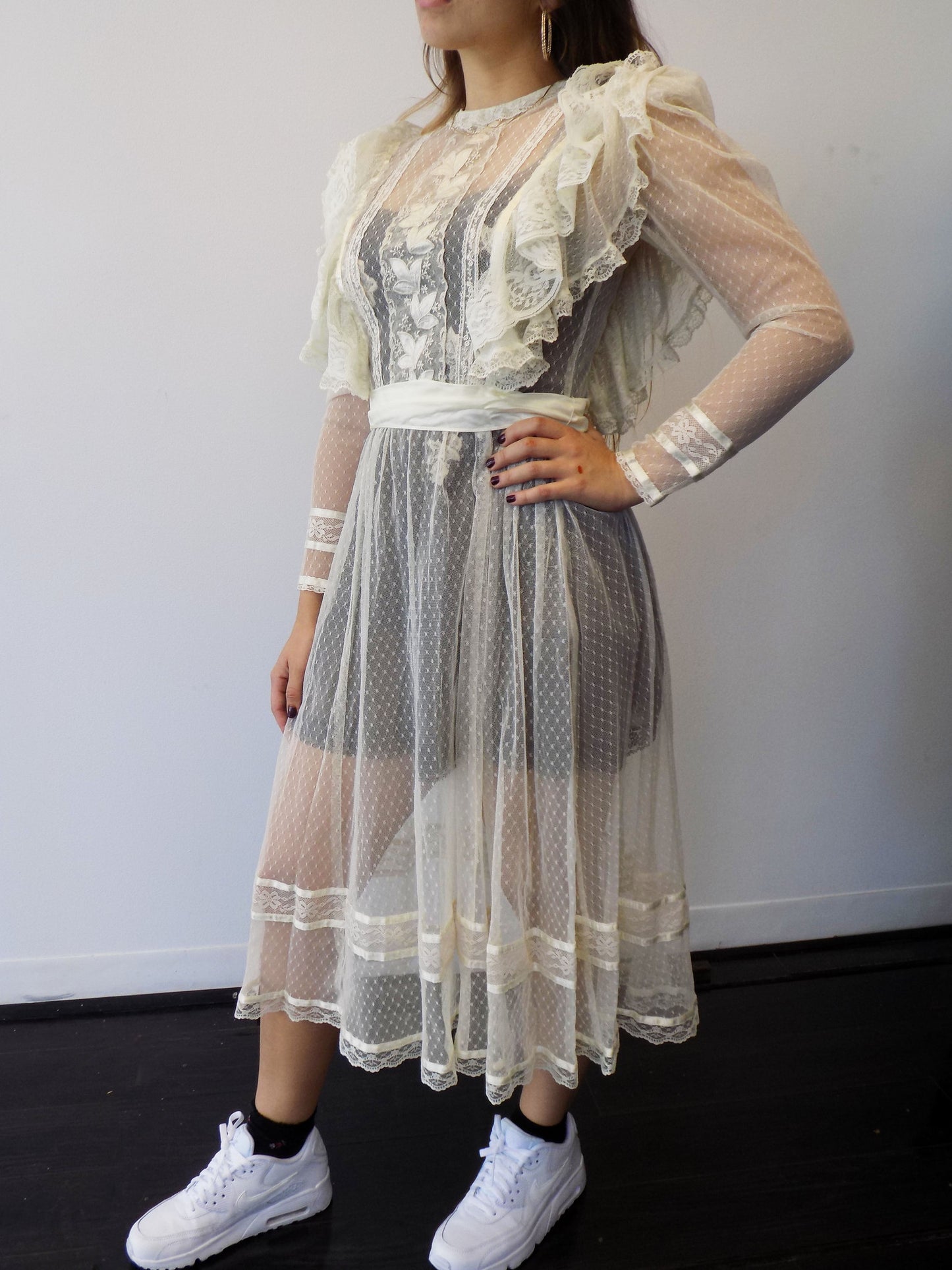 Ivory Lace see - thru Dress